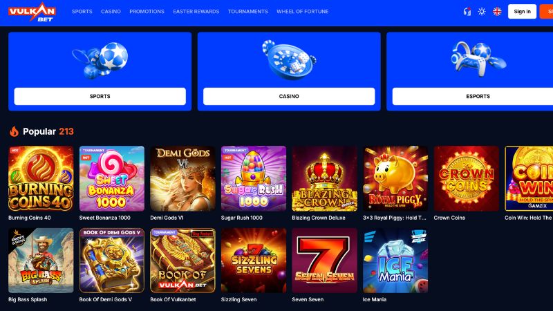 Vulkan.bet Casino Screenshot